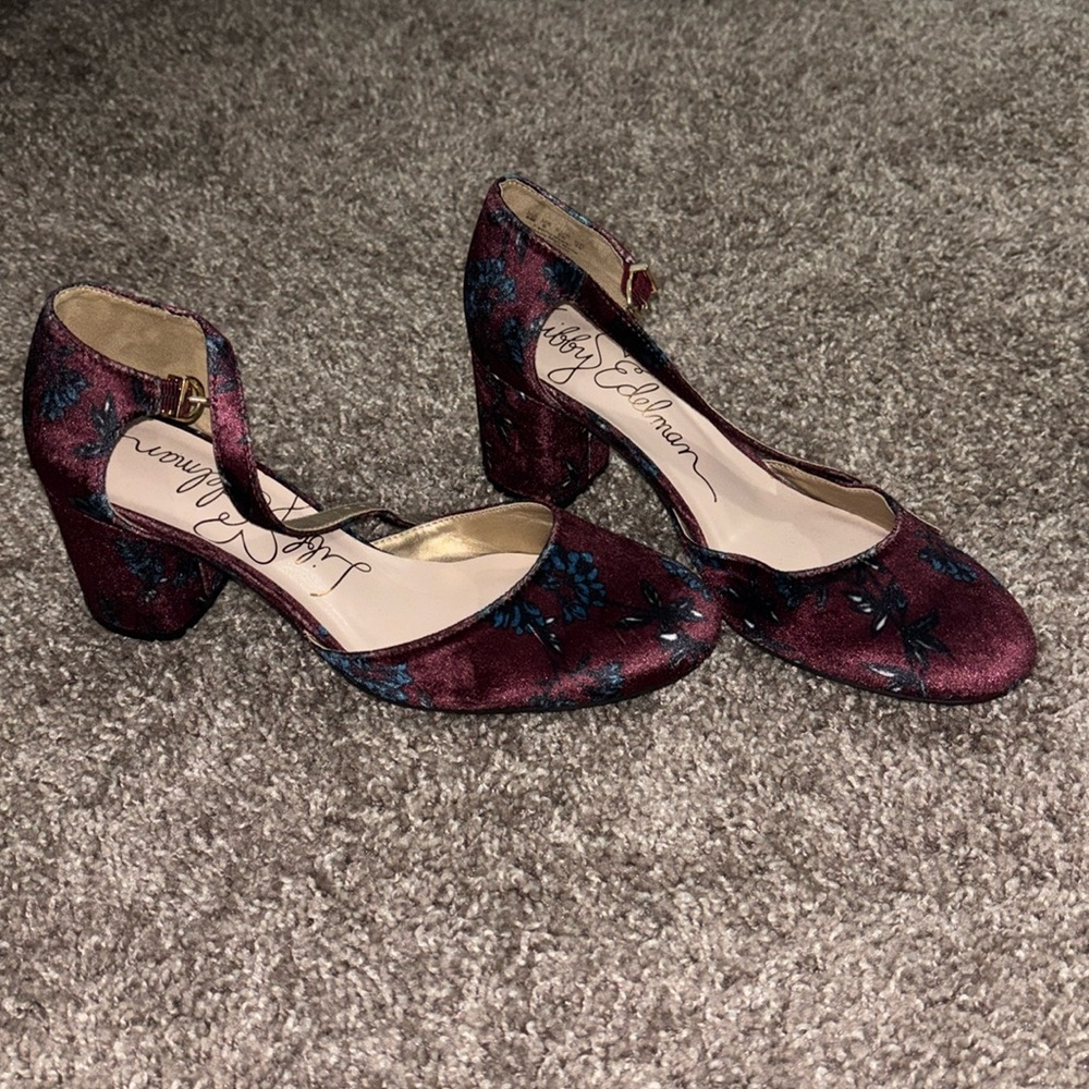 Libby Edelman velvet block heels